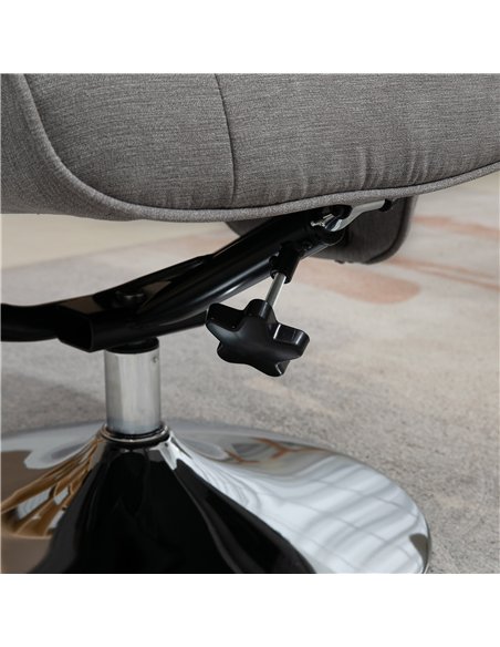 HOMCOM Swivel Recliner Chair with Footstool, Velvet Recliner Armchair with Ottoman, Steel Base, Upholstered Reclining Chair for  - pic 166877 | FastDaddyshop