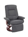 HOMCOM Reclining Swivel Chair, with Footrest - Grey