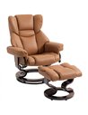 HOMCOM Faux Leather Reclining Chair and Footstool - Brown