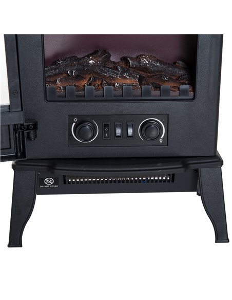 HOMCOM Freestanding Electric Fireplace Heater, 1000W/2000W-Black  - pic 16691 | FastDaddyshop