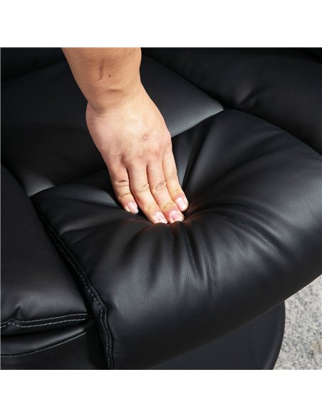 HOMCOM Swivel Recliner Chair with Footstool, PU Leather Recliner Armchair with Ottoman, Steel Base, Upholstered Reclining Chair  - pic 166921 | FastDaddyshop