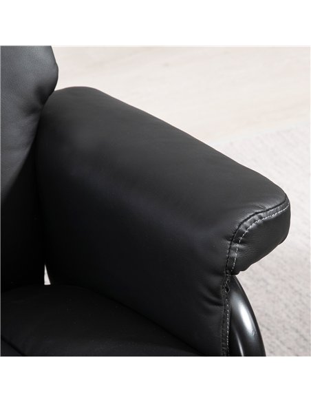 HOMCOM Swivel Recliner Chair with Footstool, PU Leather Recliner Armchair with Ottoman, Steel Base, Upholstered Reclining Chair  - pic 166922 | FastDaddyshop