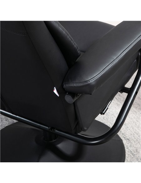 HOMCOM Swivel Recliner Chair with Footstool, PU Leather Recliner Armchair with Ottoman, Steel Base, Upholstered Reclining Chair  - pic 166923 | FastDaddyshop