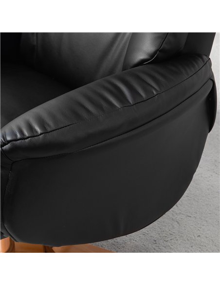 HOMCOM Rocking Recliner Chair with Footstool, PU Leather Recliner Armchair with Wood Base, Upholstered Reclining Chair for Livin - pic 166932 | FastDaddyshop