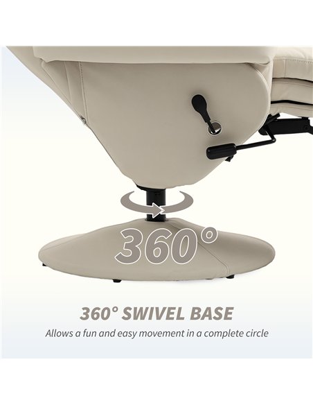 HOMCOM Manual Recliner Chair with Footrest, Upholstered Reclining Armchair with Adjustable Backrest and Cup Holder, PU Leather S - pic 166956 | FastDaddyshop