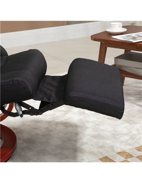 HOMCOM 135° Manual Reclining Swivel Chair, with Footrest - Black - pic 166968 | FastDaddyshop