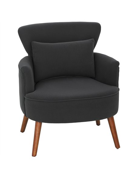 HOMCOM Corduroy Retro Accent Chair - Black - pic 166969 | FastDaddyshop