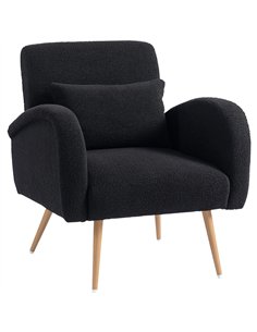 HOMCOM Teddy Fleece Accent Chair - Black