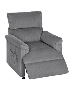 HOMCOM Corduroy Electric Massage Recliner - Grey