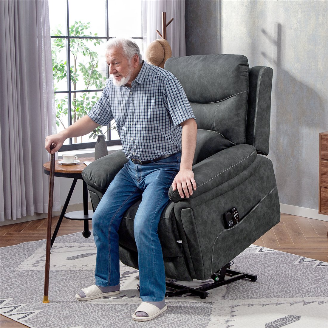 HOMCOM Power Lift Recliner Chair with Massage, Heat & USB Grey 713-203V70GY pic2