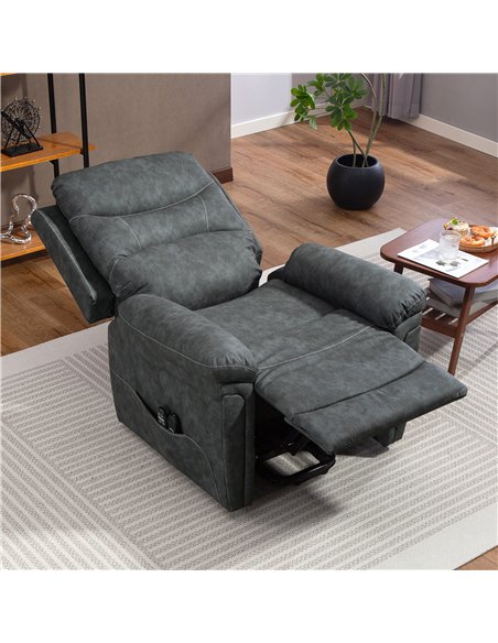 HOMCOM Power Lift Recliner Chair with Vibration Massage, Heat, USB - Grey - pic 167013 | FastDaddyshop