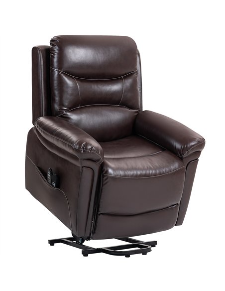 HOMCOM Power Lift Recliner Chair with Vibration Massage, Heat, USB - Brown - pic 167014 | FastDaddyshop