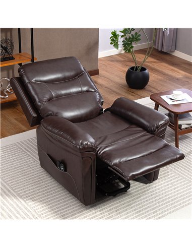 HOMCOM Power Lift Recliner Chair with Vibration Massage, Heat, USB - Brown