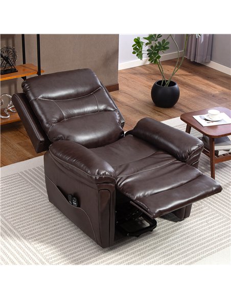 HOMCOM Power Lift Recliner Chair with Vibration Massage, Heat, USB - Brown - pic 167022 | FastDaddyshop