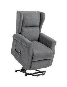 HOMCOM Power Lift Recliner Armchair, Electric Lift Chair for Elderly, Fabric Riser and Reclining Chair with Remote Control, Side