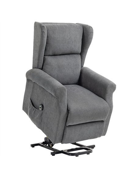 HOMCOM Power Lift Recliner Armchair, Electric Lift Chair for Elderly, Fabric Riser and Reclining Chair with Remote Control, Side - pic 167023 | FastDaddyshop