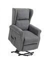 HOMCOM Power Lift Recliner Armchair, Electric Lift Chair for Elderly, Fabric Riser and Reclining Chair with Remote Control, Side