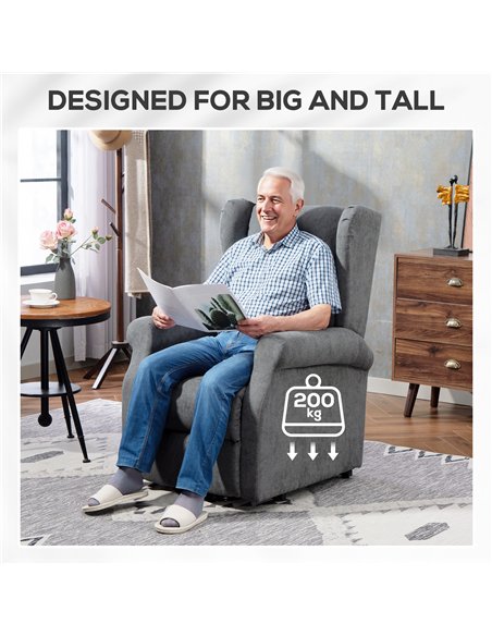 HOMCOM Power Lift Recliner Armchair, Electric Lift Chair for Elderly, Fabric Riser and Reclining Chair with Remote Control, Side - pic 167027 | FastDaddyshop