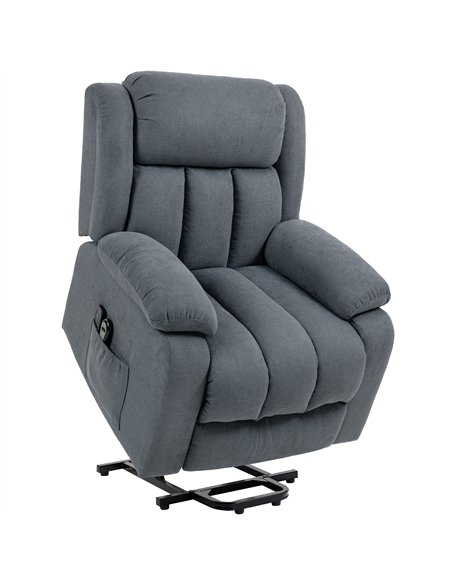 HOMCOM Power Lift Recliner Chair with Massage, Overstuffed Lift Chair for Elderly with Footrest, Remote and Side Pocket, Grey - pic 167050 | FastDaddyshop