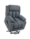 HOMCOM Power Lift Recliner Chair with Massage, Overstuffed Lift Chair for Elderly with Footrest, Remote and Side Pocket, Grey