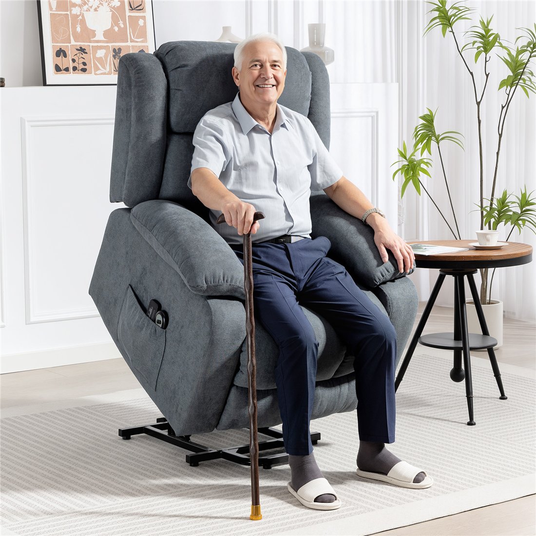 HOMCOM Electric Power Lift Recliner Chair with Massage Grey 713-093V71GY pic1