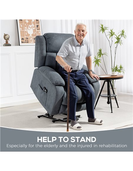 HOMCOM Power Lift Recliner Chair with Massage, Overstuffed Lift Chair for Elderly with Footrest, Remote and Side Pocket, Grey - pic 167053 | FastDaddyshop