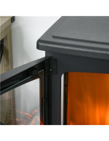 Homcom 1800W Tempered Glass Electric Fireplace Heater, Black - pic 16706 | FastDaddyshop