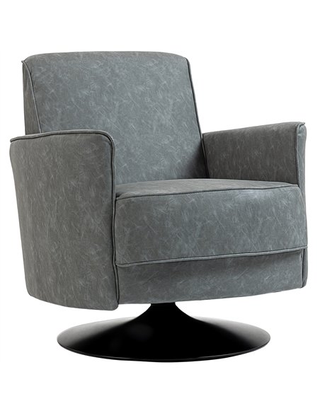 HOMCOM Upholstered Swivel Accent Chair with Thick Padding, Grey - pic 167068 | FastDaddyshop