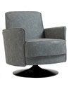 HOMCOM Upholstered Swivel Accent Chair with Thick Padding, Grey