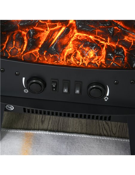 Homcom 1800W Tempered Glass Electric Fireplace Heater, Black - pic 16707 | FastDaddyshop
