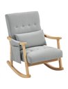 HOMCOM Wood Frame Rocking Accent Chair - Light Grey