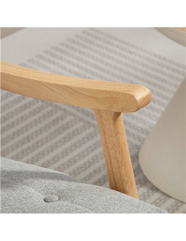 HOMCOM Wood Frame Rocking Accent Chair - Light Grey