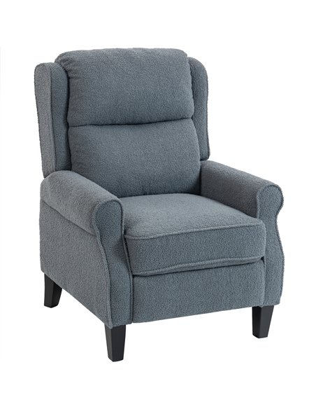 HOMCOM Recliner Armchair with Extended Leg Rest - Grey - pic 167086 | FastDaddyshop