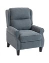 HOMCOM Recliner Armchair with Extended Leg Rest - Grey