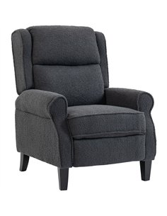 HOMCOM 132° Recliner Armchair, with Extended Footrest - Dark Grey
