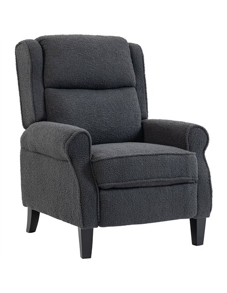 HOMCOM 132° Recliner Armchair, with Extended Footrest - Dark Grey - pic 167104 | FastDaddyshop
