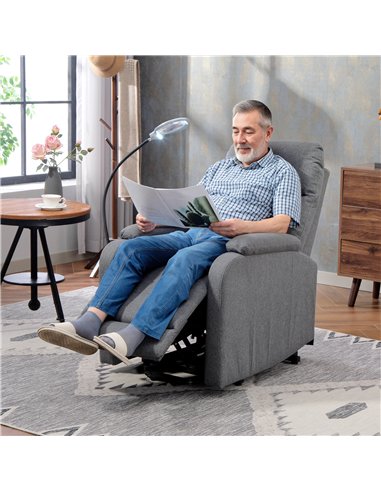 HOMCOM Electric Rise/Recline Armchair, with Reading Light - Grey