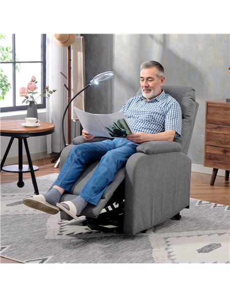 HOMCOM Electric Rise/Recline Armchair, with Reading Light - Grey - pic 167120 | FastDaddyshop