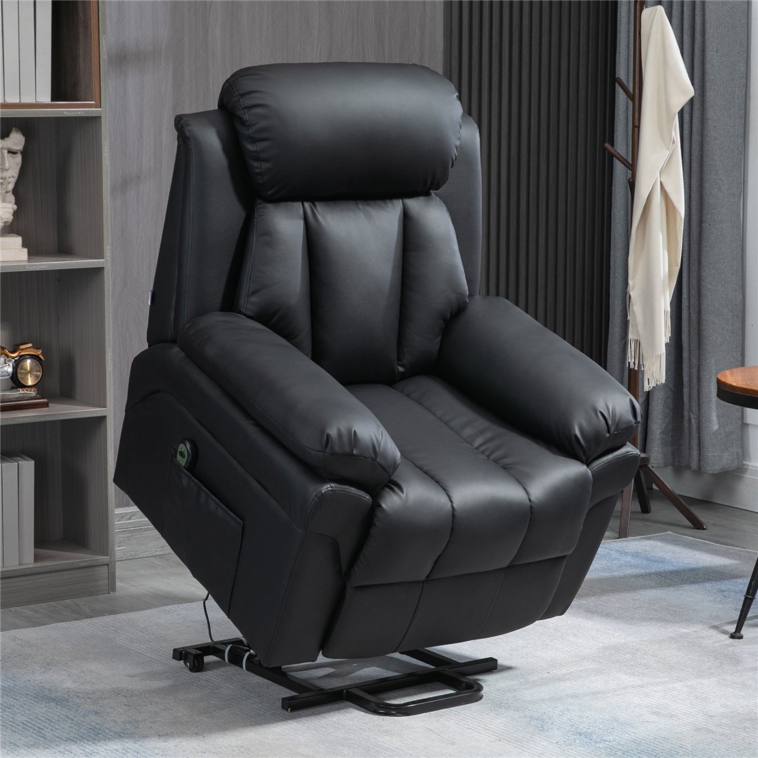 HOMCOM Electric Power Lift Recliner Chair with Remote Control Black 713-013V73BK pic1