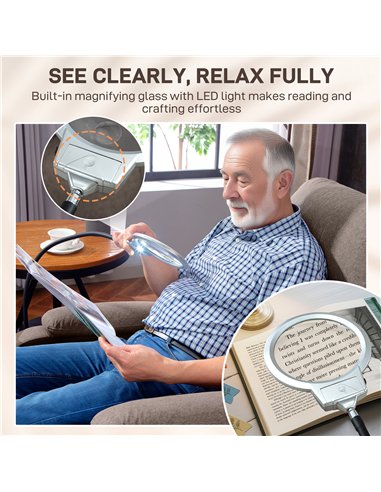 HOMCOM Electric Rise/Recline Armchair, with Reading Light - Brown