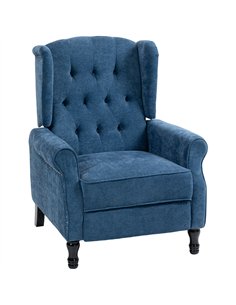 HOMCOM 150° Reclining Vintage Armchair, with footrest, Royal Blue