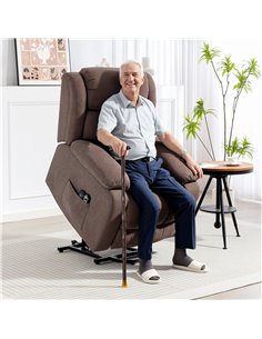 HOMCOM Eight-Point Massage Electric Lift Chair - Dark Brown 2