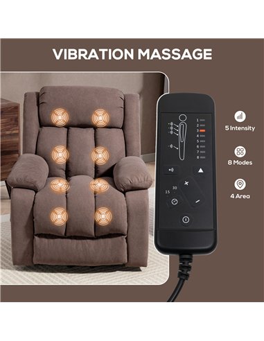 HOMCOM Eight-Point Massage Electric Lift Chair - Dark Brown