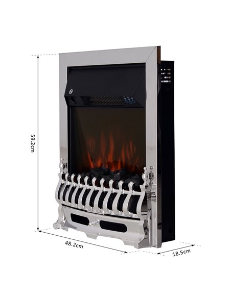Homcom Contemporary Electric Fireplace with Glass View, LED Lighting, Remote Control, 1000W/2000W - pic 16717 | FastDaddyshop