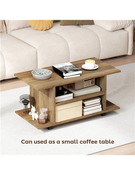 HOMCOM Modern TV Cabinet Stand Storage Shelves Table Mobile Bedroom Furniture Bookshelf Bookcase Walnut - pic 167199 | FastDaddyshop