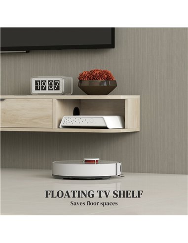 HOMCOM 120 cm Floating TV Unit for TVs up to 50 Inch - Natural