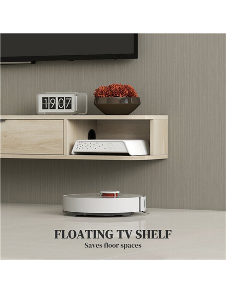 HOMCOM 120 cm Floating TV Unit for TVs up to 50 Inch - Natural - pic 167206 | FastDaddyshop