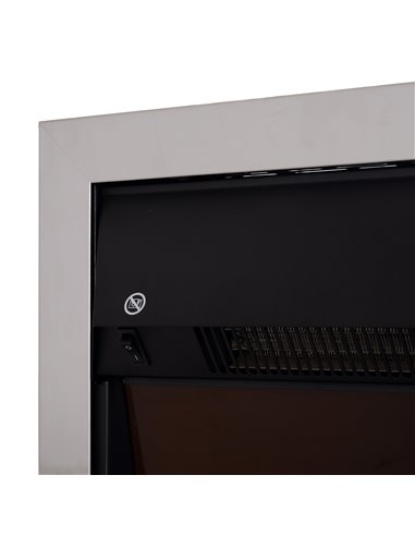 Homcom Contemporary Electric Fireplace with Glass View, LED Lighting, Remote Control, 1000W/2000W