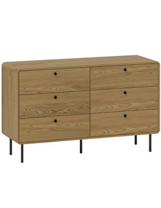 HOMCOM Chest of Drawers, 6 Drawer Dresser - Oak