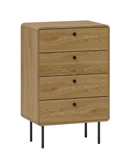 HOMCOM Modern Chest of Drawers with 4 Drawers - Oak - pic 167230 | FastDaddyshop